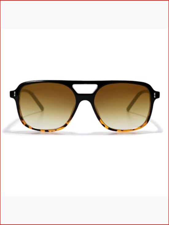 Retro Square Aviator Sunglasses with UV400 Protection